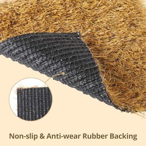 8 Pcs Chicken Nesting Box Pads, Washable Artificial Grass Mats with Feeding String Bag, Reusable Fake Turf Beddings, Indoor & Outdoor Green Rugs for Chicken Coops, 12x12 Inches