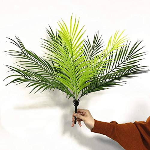 Artificial Palm Plants, Plastic Tropical Palm Tree Shrubs Fake Greenery Decor for Outdoor Indoor Home Garden Verandah Party Wedding Table Centerpieces DIY Christmas Decoration Planter Filler 2 Pack - color: Palm Plants / 2pcs