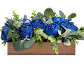 Royal Blue Flower Centerpieces for Table, Pre-Made Artificial Peony Hydrangea Centerpieces for Dining Table Wood Flowers Centerpieces for Wedding Graduation Living Room Party Bar Kitchen Table - color: Royal Blue