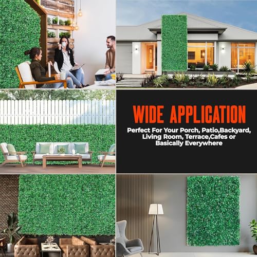 12Pcs Artificial Grass Wall Panels - 20”x20” Grass Backdrop Wall, UV Protected Greenery Decor for Indoor Outdoor Use (20”x20” (12pcs)) - size: 20”x20” (12pcs)