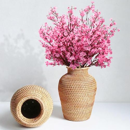 Yastouay Pink Fake Flowers Artificial Flowers, 5 Pcs Real Touch Silk Flowers Faux Artificial Flowers for Decorations, Babys Breath Artificial Flowers Bulk for Spring Decor Floral Arrangement - color: Pink, size: 5 Pcs