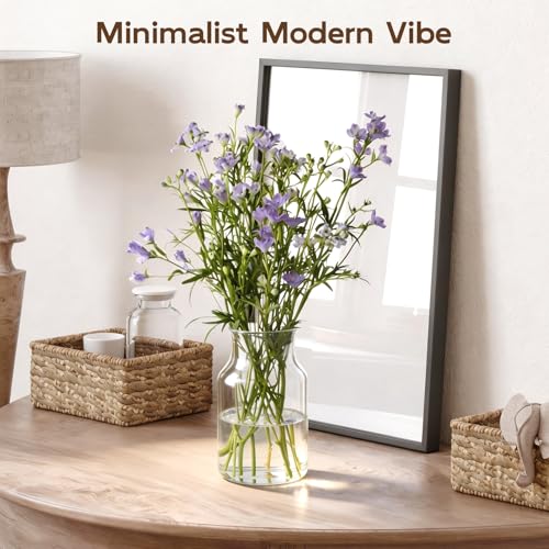 Clear Glass Vase, 8 inch Glass Flower Vase for Plants, Small Vase for Vases for Centerpiece, Home, Wedding, Living Room, Dining Table - size: 4.7"W x 7.8"H