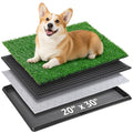 Portable Dog Grass Pad with Tray 20''x30'': Dog Litter Box with Artificial Grass Patch Bathroom Mat & Washable Pee Pad for Puppy Potty Training, Pet Loo Indoor Outdoor Use for Patio Balcony Apartment - size: 20"x30"（Potty System)