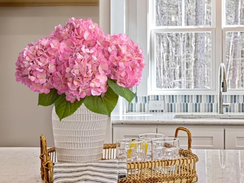 ZYTUYO 4PCS 20'' Bright Pink Real Touch Hydrangeas Latex Artificial Flowers for Baby Shower Birtiyday Wedding Pink Partry Flower Arrangeament Home Living Room Table Centerpiece - color: Pink