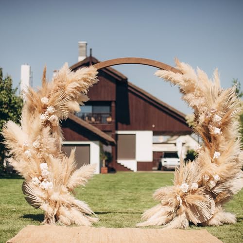 PATIKIL 37.8in Tall Pampas Grass Decor, 7pcs Large Artificial Pampas Grass Bulk Long Fluffy Faux Pampas Grass Dried for Home Boho Decor Vase Wedding Wall Ground, Dark Red - color: Dark Red