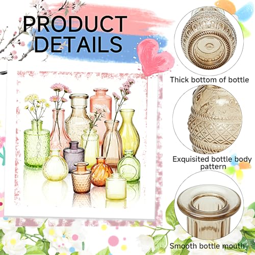 32 Pack Glass Bud Vase Set, Small Flower Vase Set Bud Vases for Wedding Centerpiece Table Decor, Vintage Small Vases for Room Home Dining Party Table Center Decor (Amber Set, 32 Pack) - color: Amber Set, size: 32 Pack