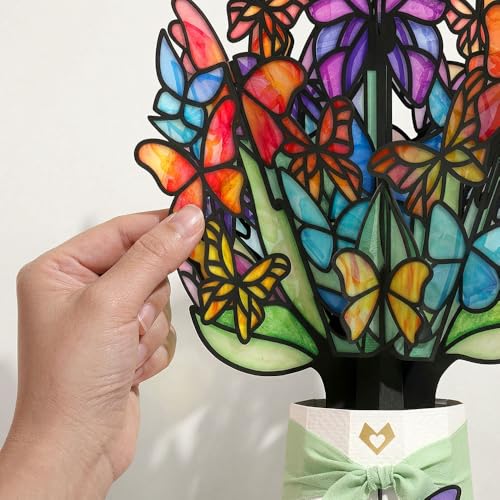 Lovepop Butterfly Brilliance Suncatcher Bouquet - 3D Pop Up Paper Flower Bouquet for Mom, Her, Him, Women (Mother's Day, Birthday, Thank You, Get Well) 12 Inch - color: Butterfly Brilliance Suncatcher Bouquet