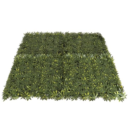 Artificial Marijuana Leaf Hedge - Fake Weed Plant - Smoke Shop Decor - Sound Diffuser Marijuana Wall Art - Topiary Cannabis Greenery Panels - Yellow Haze Cannabis - 12 Pack - size: 12 pack (Yellow Haze)