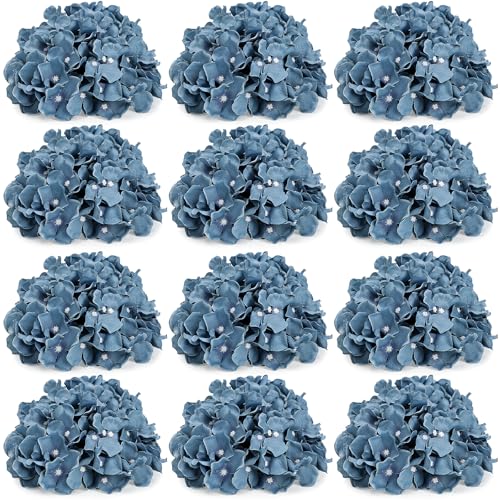 11.81 Inch Hydrangea Flower Balls for Centerpieces - 12 PCS Artificial Floral Arrangement Large Fake Silk Kissing Ball for Wedding Table Home Party Decor - Dusty Blue - color: Dusty Blue-11.81 Inch-12 Pcs, size: Large Size