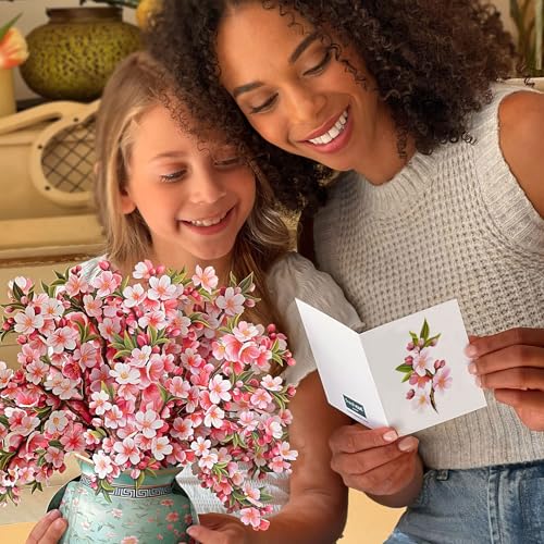Freshcut Paper Japanese Cherry Blossoms 12 Inch Life-Sized 3D Pop Up Card – Greeting Card, Birthday, Mothers Day, Thank You, Gifts for Mom and Her – Includes Notecard and Envelope - color: Japanese Cherry Blossoms, size: Classic