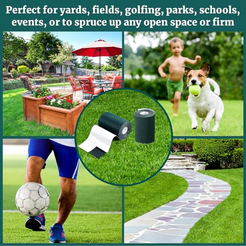 Gersoniel 2 Rolls 6 in x 33 ft Artificial Grass Turf Tape Self Adhesive Turf Seam Tape for Artificial Lawn Carpet Jointing, Indoor Outdoor Rug, Pet Grass Mat Connecting - size: 6 in X 33 ft