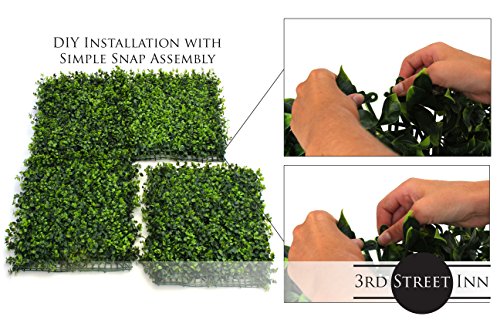 3rd Street Inn Artificial Greenery Wall Panels for Privacy - 12-Pack - color: Indian Aster