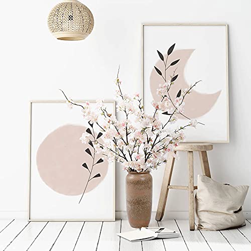 LESING 4pcs Artificial Cherry Blossom Flowers, 41.4" Realistic Fake Silk Long Stems Artificial Cherry Blossom Branches for Floor Table Home Wedding Decoration (Light Pink -1) - color: Light Pink -1
