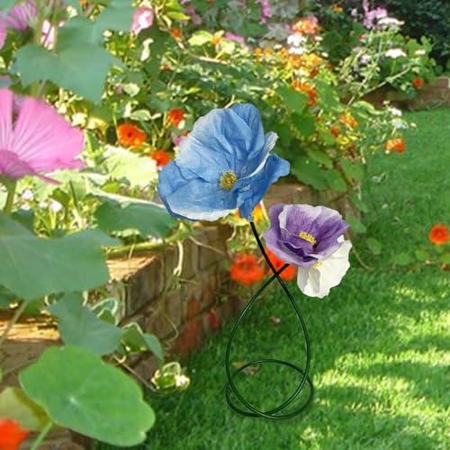 Blue Purple White Artificial Faux Flower Set Outdoor/Indoor Decor - 3D Waterproof Bendable Looking Fake Mixedcolor Flower Plastic Plants Floral Home Decor, Decoration for Party/Office/Hotel/Patio - color: S-mixed Color-b