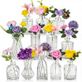 36 Pcs Artificial Flowers Table Centerpiece with Vases Colorful Wildflower Centerpieces Silk Flower Arrangement for Wedding Baby Shower Table Centerpieces Party(Elegant Grace,Clear) - style: Elegant Grace