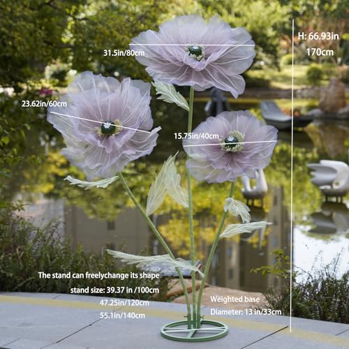 Giant Artificial Flowers for Decoration with Stand,Extra-Large Gradient Pink to Purple Faux Bloom Display for Wedding Decor,Event Backdrops, Storefront Styling & Home Interior Decoration - color: Pink to Purple Gradient