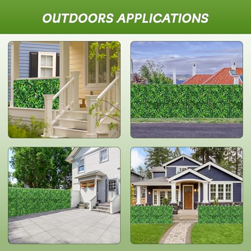 Artificial Grass Wall Panels 20x20 (12pcs) - UV Protected Privacy Fence Screen, Hedge Green Wall Decor Backdrop，Realistic Fake Grass Backdrop for Indoor Weddings & Outdoor Gardens