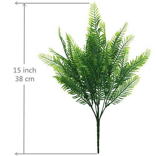 CATTREE Artificial Shrubs, Plastic Plants Bamboo Grass Fake Green Bushes Greenery Leaves Wedding Indoor Outdoor Home Garden Verandah Office Table Centerpieces Arrangements Decoration 6 pcs - color: Bamboo Grass-6pcs