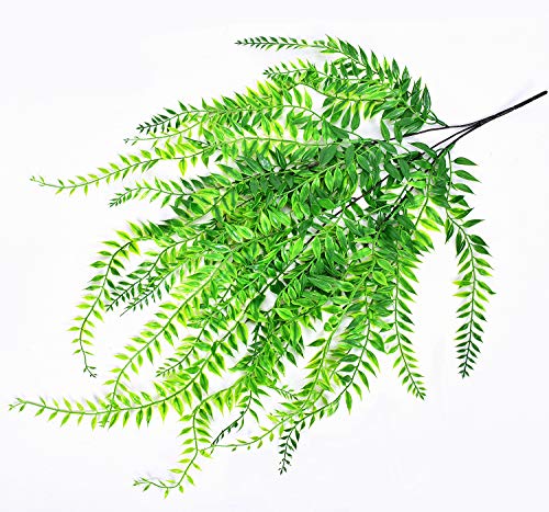 PASYOU Hanging Plant Fake Plants for Decoration, Artificial Vines Plastic Ivy Greenery Garland Decor Grass Faux Leaves Stems for Outdoor Indoor Outside Home Garden Party Office Wedding Vine - 4 Pack - color: Willow Vine - 4 Pcs