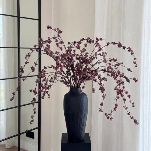 Zeyune 6 Pcs Artificial Branches with Purple Buds 40" Dusty Plum Fall Faux Plant Long Stem Picks Sprigs for Vase DIY Home Office Wedding Party Indoor and Outdoor Decor(Purple, Regular Style) - color: Purple, size: Regular Style