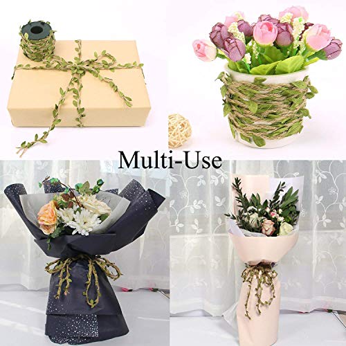 132 Ft Boho Eucalyptus Vines with Twine, Artificial Eucalyptus Leaf Spring Greenery with Hemp Rope for Baby Shower Home Wall Garden Wedding Party Wreaths DIY Craft Decorations - size: 132 ft with twine