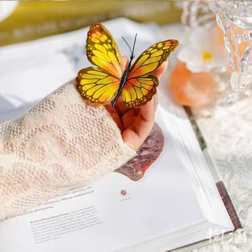 Artificial Butterfly Branche, Simulation Branch Stems with Fake Butterfly Floral Arrangement for Vase Filling Home Office Party Decoration (Colour Mixture) - color: Colour Mixture