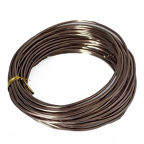 11 Yard Aluminum Wire Bendable Metal Wire Jewelry Craft Wire Beading Floral Making Jewelry Making Doll Making (9 Gauge, Brown) - color: Brown, size: 9 Gauge