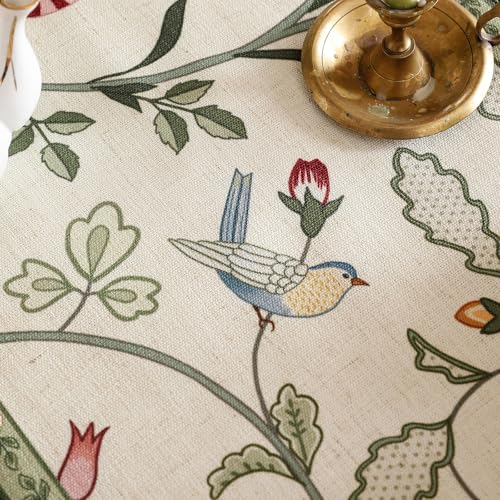 bilin gaier Green and White Table Runner 87 Inches Long,Vintage Rustic Farmhouse Linen Flower Table Runners,Decorative Runner Table Cloth for Coffee & Dining Table and Living Room,12"x87"-Idaho A - color: Idaho a, size: 12"*87"