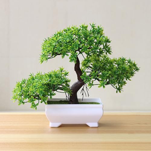 Talent Star Artificial Bonsai Tree Juniper Faux Plants Indoor Small Fake Plants Decor with Pots for Home Table Office Desk Bathroom Shelf Bedroom Living Room Farmhouse Decorations Wedding Tabletop Gr - color: Green