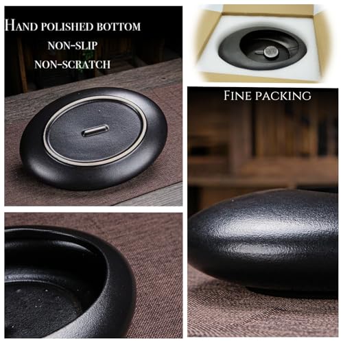 Ikebana Bowl Kit - Ikebana Vase (Japanese Flower Bowl Vase) with 1.8'' Floral Frog, Ikebana Set for Japanese Flower Arrangement (Black, 1.8'' Floral Frog Included) - color: Black, size: 1.8'' Floral Frog Included