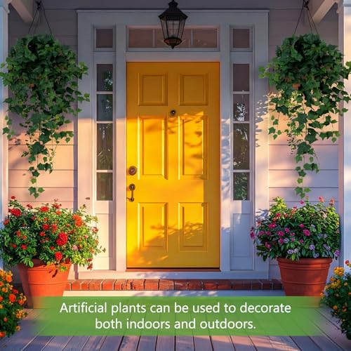 2 Pcs 43 Inch Artificial Hanging Plant Bush Faux English Ivy Plant Fake Ivy Vine with Green Leaves for Wall House Room Patio Indoor Outdoor Home Wedding Decor DIY Craft