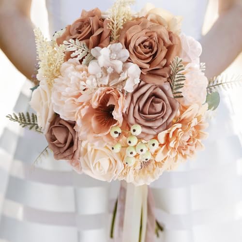 Artificial Flowers Combo Box Fake Rose for DIY Floral Arrangements Wedding Bouquets Centerpieces Baby Shower Party Home Decorations Nude Color - color: Nude
