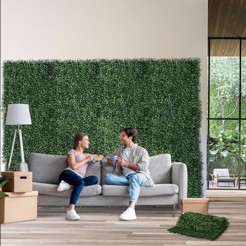 12PCS Grass Wall Panels 10"x10" Artificial Grass Wall Panels Greenery Backdrop Decor Boxwood Hedge Panels, Grass Wall Backdrop Panels for Party Wedding Indoor Backyard Christmas Decoration - size: 12 Pieces 10x10