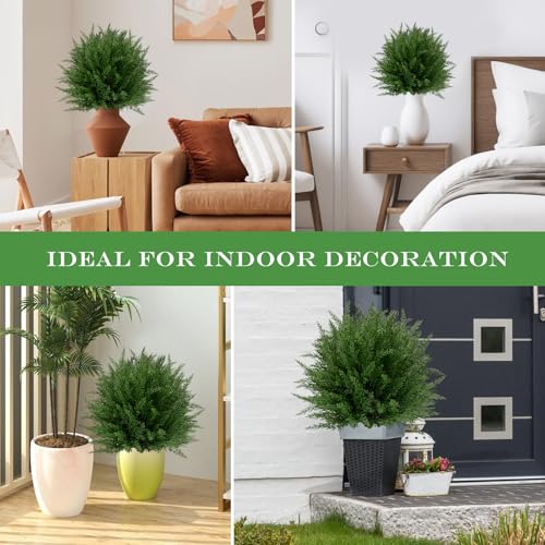 FAJUNZH Artificial Topiary Bushes for Outdoors with Spike, Boxwood Ball Fake Shrubs UV Resistant Faux Plants for Indoor Outdoor Fall Thanksgiving Halloween Decor (Upgraded Artificial Topiary) - color: Upgraded Artificial Topiary
