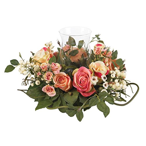 Nearly Natural Rose Candelabrum Silk Flower Arrangement