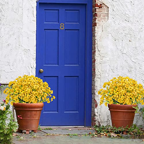Ouddy Decor 24 Bundles Artificial Flowers for Decorations Fake Silk Plants for Outdoor Indoor UV Resistant Faux Plastic Greenery Stems for Window Garden Porch Home Spring Summer Decoration, Yellow - color: Yellow, size: 24 Bundles