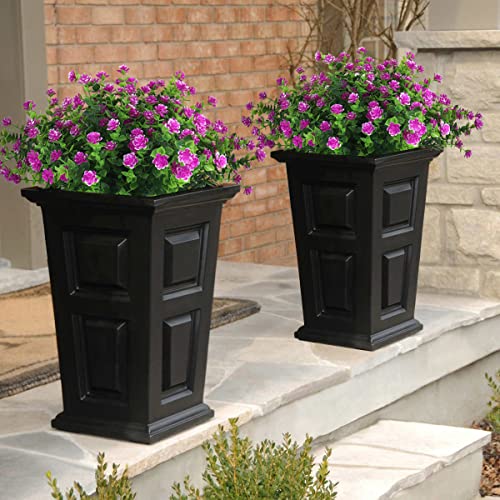 RECUTMS Artificial Flowers Outdoor UV Resistant Fake Plants Indoor Outside Hanging Planter, 12 Bundles Outdoor Fake Flowers UV Resistant Faux Plastic Plants Garden Porch Window Box Décor(Fuchsia) - color: Fuchsia, size: 12 Pcs