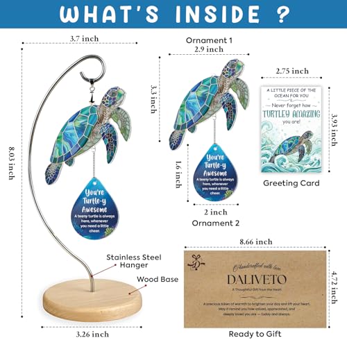 Sea Turtle Birthday Gifts for Women - Stocking Stuffers for Teen - Inspirational Stuff - Beach Gifts for Mom, Grandma, Daughter, Coworker, Friendship Presents - Emotional Positive Turtle Desk Décor - color: Sea Turlte