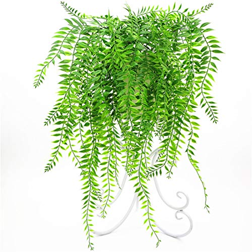 PASYOU Hanging Plant Fake Plants for Decoration, Artificial Vines Plastic Ivy Greenery Garland Decor Grass Faux Leaves Stems for Outdoor Indoor Outside Home Garden Party Office Wedding Vine - 4 Pack - color: Willow Vine - 4 Pcs