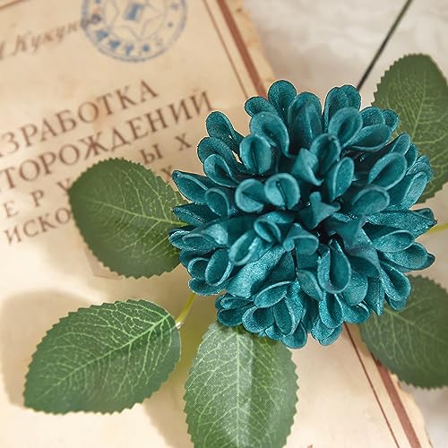 Artificial Flowers, 100pcs Rose for DIY Wedding Bouquets Centerpieces Arrangements, Dark Teal Dahlia Flowers with Stem Bridal Shower Party Home Decorations - color: Dark Teal Dahlia, size: 100pcs