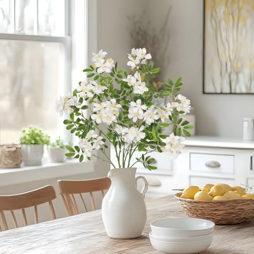 DILATATA Artificial White Flowers 29.5 Inch Long Stem Locust Flower Stems Faux Silk Sophora Japonica Blooms for Home Decor Wedding Centerpieces Wreath Farmhouse Floral Arrangements - color: White