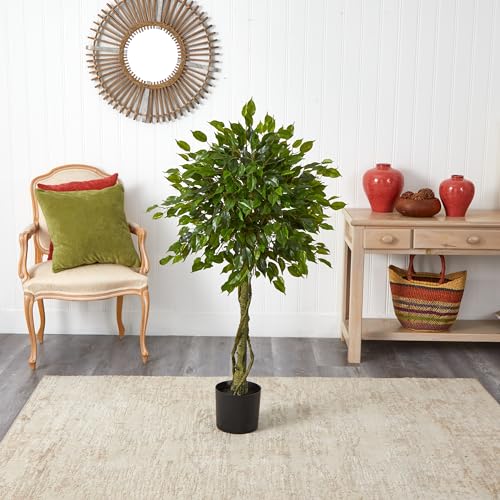 Nearly Natural 4ft. Ficus Artificial Topiary Tree, UV Resistant (Indoor/Outdoor)