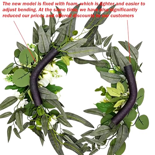 H&W 2pcs Small Size Artificial Wedding Arch Flowers for Sign, Floral Swag Dusty Decor for Reception Ceremony Backdrop Sweetheart Table(White Rose) - color: White Rose