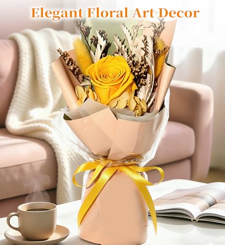 Preserved Flowers Bouquet,Flowers For Delivery,Yellow Rose Bouquets,Birthday Flowers Gifts For Women Mom Grandma Wife Friends,Real Roses Gift From Daughter Valentine’S Day Mothers Day Anniversary - color: Yellow, size: Rose Bouquet