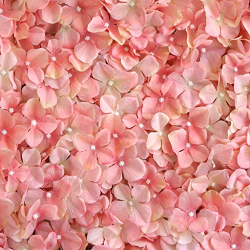 Tableclothsfactory 4 PCS Blush Silk Hydrangea Flower Mat Wall Wedding Event Decor for DIY Centerpieces Arrangements Party Home Decorations - color: Blush