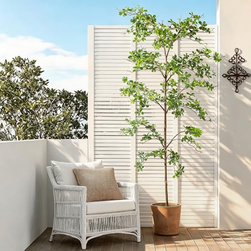 Bailikang 8FT Artificial Black Olive Tree Artificial Olive Plants, Tall Faux Olive Tree Faux Silk Plant Fake Plant Ultra-Realistic Silk Leaves & Natural Trunk Indoor Outdoor Use - color: Green Olive Tree, size: 8ft