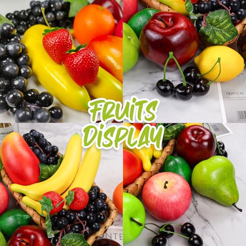 Lorigun Artificial Fruits Pack, Fake Fruits for Home Decor, Simulation Fruit Set, Party Chirstmas Decortion, Fruit Modle for Photoshoot, Fake Strawberry, Mango, Bananas. Total 20 Pieces/Set - color: 20 Pcs Fake Fruit-3