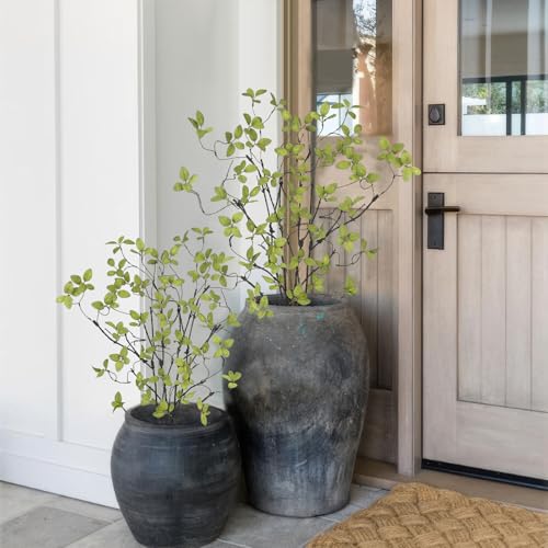 CITYES 4 Pcs Artificial Greenery Stems Twigs and Branches for Vases 32.7" Faux Branches with Green Leaves Fake Ficus Twigs Plants for Vase Filler Home Party Wedding Garden Office Shop Decorations