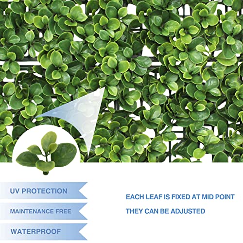 E&K 20" x 20" Artificial Plant Fence Panel Faux Leaves Grass Wall Privacy Screen Panel Decorative for Indoor Outdoor (Lechuguilla, 6 Pcs) - color: Lechuguilla - 01