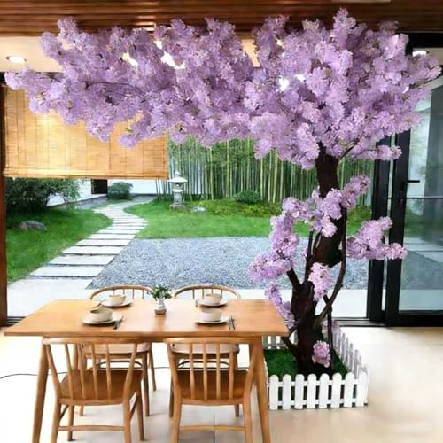 Big Artificial Cherry Blossom Trees 6ft White for Home Decor Indoor Outdoor,Arbol De Cerezo Artificial Grande,Faux Fake Cherry Blossom Tree for Garden Party Wedding (Purple, 8.3x6.7ft) - color: Purple, size: 8.2x6.6ft